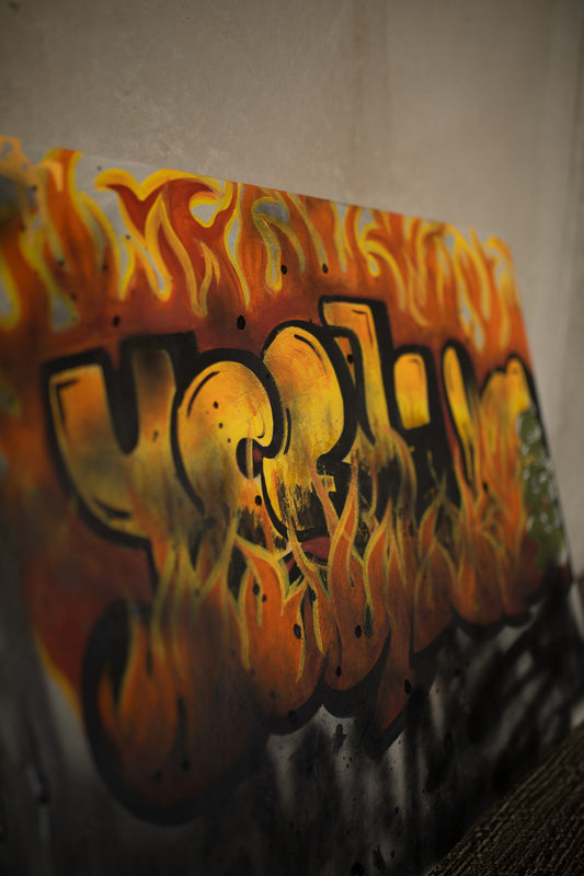 Flames Yeshua canvas painting